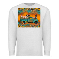 Oatmeal Heather farm animals truck Premium Sweatshirt - Jasminsmagicworld