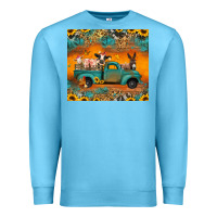Ocean Blue farm animals truck Premium Sweatshirt - Jasminsmagicworld
