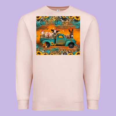 Farm Animals Truck Premium Sweatshirt Designed By Jasminsmagicworld