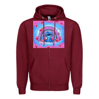Burgundy stitch rainbow Zipper Hoodie - Zillion Design Studio