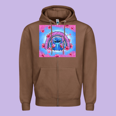 Stitch Rainbow Zipper Hoodie Designed By Zillion Design Studio