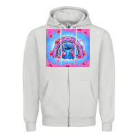 Dove Grey stitch rainbow Zipper Hoodie - Zillion Design Studio
