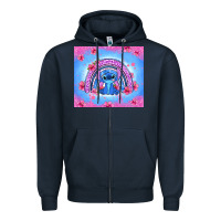 Navy stitch rainbow Zipper Hoodie - Zillion Design Studio