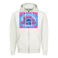 Oatmeal Heather stitch rainbow Zipper Hoodie - Zillion Design Studio