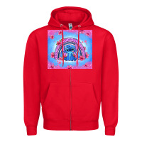 Red stitch rainbow Zipper Hoodie - Zillion Design Studio