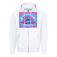 White stitch rainbow Zipper Hoodie - Zillion Design Studio