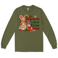 Army Green gingerbread wishes and cocoa kisses Long Sleeve Tee - Zillion Design Studio