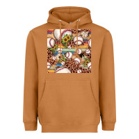 Meerkat baseball leopard cowhide sunflower seamless pattern Heavyweight Hoodie - JahusDesignShop