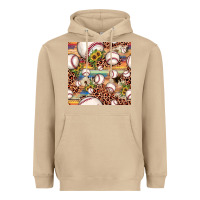 Mushroom baseball leopard cowhide sunflower seamless pattern Heavyweight Hoodie - JahusDesignShop