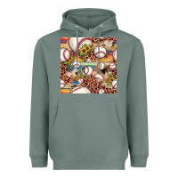Sage baseball leopard cowhide sunflower seamless pattern Heavyweight Hoodie - JahusDesignShop