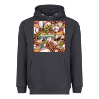 Smoke baseball leopard cowhide sunflower seamless pattern Heavyweight Hoodie - JahusDesignShop