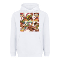White baseball leopard cowhide sunflower seamless pattern Heavyweight Hoodie - JahusDesignShop