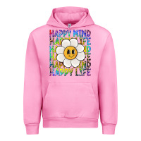 Fuchsia Pink happy mind happy life Urban Hoodie - NancyCooperArtShop