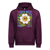 Mauve Wine happy mind happy life Urban Hoodie - NancyCooperArtShop