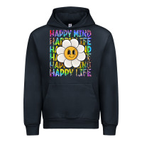 Navy happy mind happy life Urban Hoodie - NancyCooperArtShop