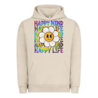 Pigment French Oak happy mind happy life Urban Hoodie - NancyCooperArtShop