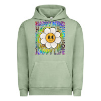 Pigment Oil Green happy mind happy life Urban Hoodie - NancyCooperArtShop