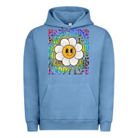 Pigment Pebble Blue happy mind happy life Urban Hoodie - NancyCooperArtShop