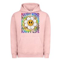 Pigment Salmon happy mind happy life Urban Hoodie - NancyCooperArtShop