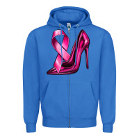 True Royal Breast Cancer Ribbon and Heels Zipper Hoodie - texasbilliewilder