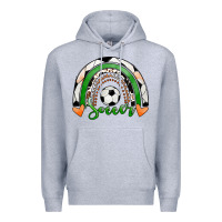 Heather Grey Soccer Rainbow Premium Hoodie - RanaPortraitStore