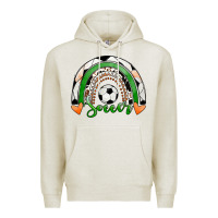 Oatmeal Heather Soccer Rainbow Premium Hoodie - RanaPortraitStore