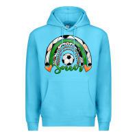 Ocean Blue Soccer Rainbow Premium Hoodie - RanaPortraitStore