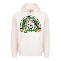 Pale Pink Soccer Rainbow Premium Hoodie - RanaPortraitStore