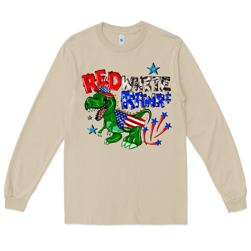 Red White Rawr Billie Wilder Long Sleeve Tee by texasbilliewilder | Teevron