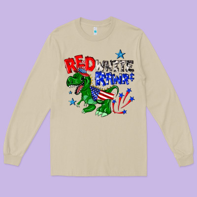 Long Sleeve Tee red white rawr billie wilder
