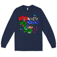 Navy red white rawr billie wilder Long Sleeve Tee - texasbilliewilder