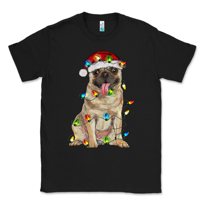 Pug With Christmas Lights Classic Tee by RanaPortraitStore | Teevron