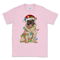 Bubblegum Pink pug with christmas lights Classic Tee - RanaPortraitStore