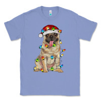 Colony Blue pug with christmas lights Classic Tee - RanaPortraitStore