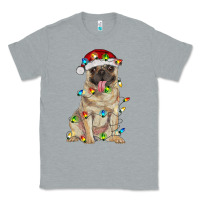 Heather Grey pug with christmas lights Classic Tee - RanaPortraitStore