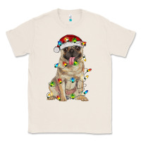 Natural pug with christmas lights Classic Tee - RanaPortraitStore