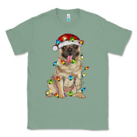 Sage pug with christmas lights Classic Tee - RanaPortraitStore