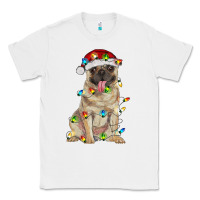 White pug with christmas lights Classic Tee - RanaPortraitStore