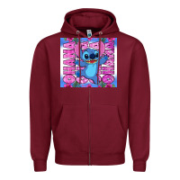 Burgundy stitch ohana Zipper Hoodie - Zillion Design Studio