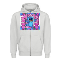 Dove Grey stitch ohana Zipper Hoodie - Zillion Design Studio