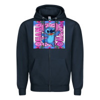 Navy stitch ohana Zipper Hoodie - Zillion Design Studio