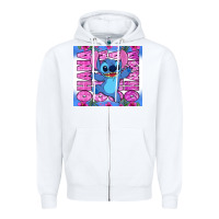White stitch ohana Zipper Hoodie - Zillion Design Studio