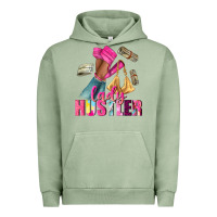 Pigment Oil Green lady hustler afro high heels Urban Hoodie - NancyCooperArtShop