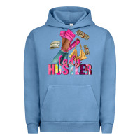 Pigment Pebble Blue lady hustler afro high heels Urban Hoodie - NancyCooperArtShop