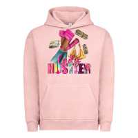 Pigment Salmon lady hustler afro high heels Urban Hoodie - NancyCooperArtShop