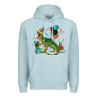 Blue Mist party t rex Premium Hoodie - MaliasSmallBusiness