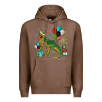Chestnut party t rex Premium Hoodie - MaliasSmallBusiness