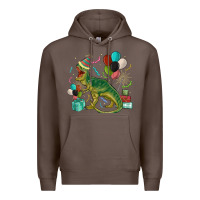 Coffee party t rex Premium Hoodie - MaliasSmallBusiness