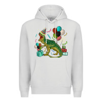 Dove Grey party t rex Premium Hoodie - MaliasSmallBusiness