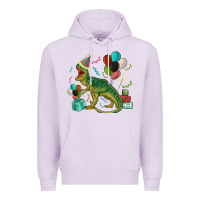 Lilac party t rex Premium Hoodie - MaliasSmallBusiness